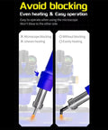Illustration showing Diagonal Hot Air Gun Nozzle Kit Set With Five Sizes 5mm 6mm 8mm 10mm 12mm avoids blocking for smooth heating.