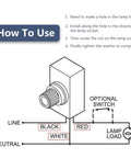 Installation diagram for 120V Dusk To Dawn Sensor Photoelectric Switch Automatic Black For Outdoor Lighting Photocell Smart Switch.