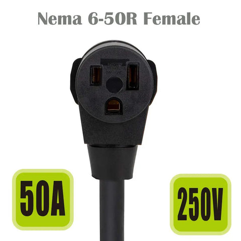 Beefy NEMA 10-30P To 6-50R Welder Adapter Cable 30 Amp Dryer Plug To 50 Amp Welding Receptacle 250V Power Converter