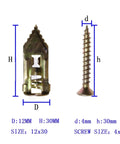 Self-Drilling Drywall Anchors Kit 12x30mm With Screws for Plasterboard Fixing, Premium Yellow Zinc-Plated Carbon Steel, Rust-Resistant No-Prep Install, Quick Mount for TVs, Shelves, Cabinets, and Wall Decor. Self-drilling drywall anchor and 4x30mm screw set