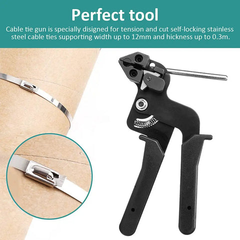 Heavy Duty Stainless Steel Zip Ties Cutter And Cable Tie Gun Portable Tension Tool For Cutting Stainless Steel Ties with close-up