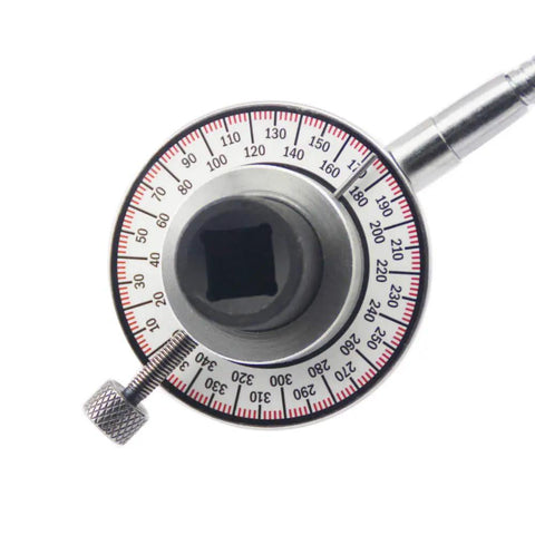 Angle Gauge For Torque Wrenches And Rotation Check Precision Torque Angle Meter With Pliers DIY Auto Shop Tool For Rotation Verification Torque Wrench Alignment Gauge Measure And Calibrate Torque Accuracy, metal dial close-up