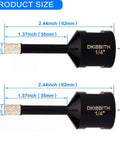 DKIBBITH 1/4 inch dry diamond core drill bit, 2-piece set with 5/8-11 thread for angle grinders