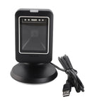 Omnidirectional 2D Barcode Scanner USB Wired Desktop Reader for retail and supermarkets with USB cable attached on base