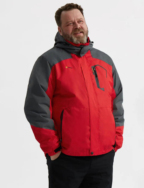 Men's Mountain Waterproof Ski Snow Jacket Insulated Windproof Rain Shell Built For Skiing Snowboarding Hiking Mountaineering Camping And Outdoor Adventures In Oriental Red