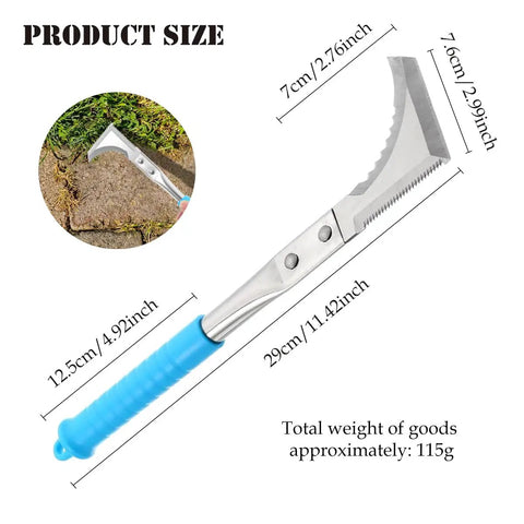 Crack Weeder Sawtooth Wave Manual Weeding Tool Stainless Steel Garden Scythe For Moss Cracks And Edges 11.42 Inch Lightweight