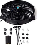 Heavy Duty 12 Inch Electric Radiator Fan In Black Delivers Sweet 800 CFM Cooling Through Ten Precision Balanced Blades with installation kit.