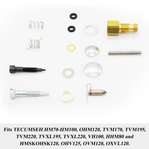 Pro Grade Carburetor Rebuild Kit With Float Bowl For Tecumseh And Coleman Generators And Snow Blowers shown in parts layout.