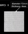 Bulk 1000 Pack Silicone No Slip Pads For Drawers And Cabinets, 100PCS 10mm diameter, 4mm thickness, clear pad sheet