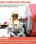 Manual symmetrical drilling feature of the 680W Professional Jewelry Drill Press and Pearl Hole Punching Machine.