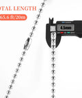 66 Foot Stainless Steel Ball Chain Kit 4.5mm Bead Chain With 100 Connectors And Pliers For Vertical Window Blinds, caliper measuring chain