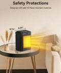 Hella Powerful 1500W PTC Ceramic Space Heater With 4 Modes And Quick Heat 24H Timer Thermostat Quiet Operation Smart Safety Protections