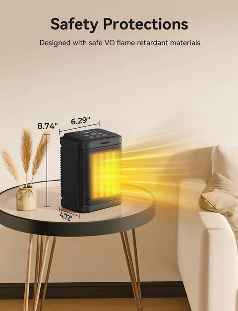 Hella Powerful 1500W PTC Ceramic Space Heater With 4 Modes And Quick Heat 24H Timer Thermostat Quiet Operation Smart Safety Protections