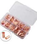 Awesome 250 Pcs Copper Wire Ferrules Kit With AWG6-18 Red Crimp Connectors For Automotive Marine Home Power Equipment And Secure Electrical Butt Terminals Connection, copper ferrules in organizer case
