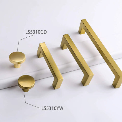 Gold Cabinet Knobs 5 Pack Sleek For Dresser Drawers And Kitchen Cabinets Brushed Brass Modern Round Zinc Alloy Hardware