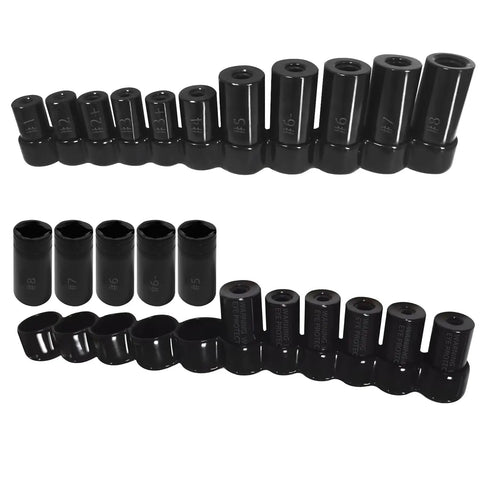 Tap Socket Set With Magnetic Sockets 11 Piece Kit Pro Grade For Tap And Die Use Fits Metric And Standard Taps Up To One Half Inch And One Eighth Inch NPT Made To MCTI Standards Quick Magnetic Retention Heavy Duty Steel Ideal For Home Shop And Pros