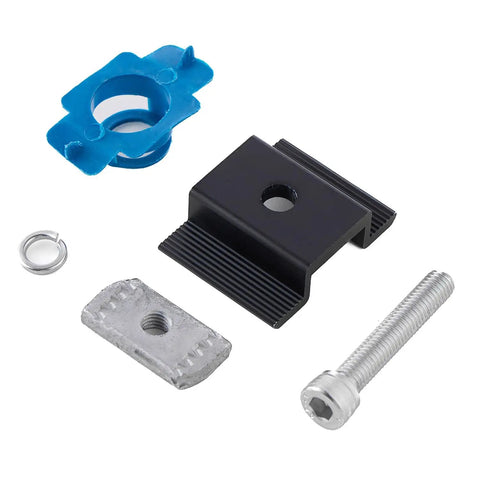Heavy Duty Solar Panel Clamps Kit for One And Five Eighths Inch Strut Rails 10 Piece Aluminum Mounting Brackets components close-up