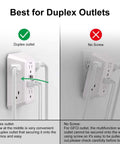 Wall Outlet Extender Surge Protector With Six Wide Spaced Outlets And Four Fast Usb Ports For Dorm Room And Office Gear, showing duplex outlet setup.
