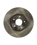 Front Solid Disc Brake Rotor Set 2 Pack Black Ecoated Finish Straight Fire Stopping Power Guaranteed Durability No Cap Reliability Easy Bolt On Fitment For Daily Drivers And Weekend Cruisers, top view of solid brake rotor.