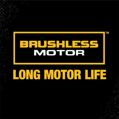 Go-To 20V Max Cordless Compact Hammer Drill Driver With Brushless Motor For Up To 57 Percent More Runtime text in yellow.