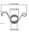 Go Kart Throttle And Brake Pedal Return Spring Set 9502 9503 zinc plated steel replacement with dimensions in centimeters