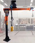 Folding Truck Jib Crane With 1100 Lb Capacity And 880 Lb Pulling Force, 110V Electric Hoist, 360 Degree Base Rotation, Portable Orange