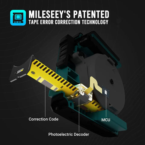 No Brainer 3 In 1 Laser Tape Measure With App Sync For Easy Data Transfer, 130 Feet Laser Distance Meter, 16 Feet Waterproof Digital Tape, Area Volume Pythagorean Mode, Rechargeable Battery And Fast App Connectivity showing tape error correction parts