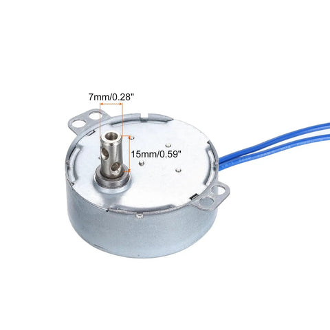 Tiny But Mighty Synchronous Gear Motor 100-127V AC 10-12 RPM 4W 2kgf.cm Torque CW CCW Drive side view
