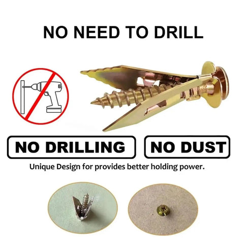 400 Pieces Drywall Anchors Kit For Sheetrock Gypsum Board And Hollow Walls No Drill Needed Easy Install For Wall Mounts Cabinets Shelves Brackets And Picture Hanging In Home DIY Projects, metal anchor