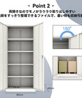 Heavy Duty Lockable Steel Storage Cabinet With Four Adjustable Shelves 71 Inch Tall Holds 400 Lbs Per Shelf Non Toxic Zero VOC For Garage Shop Office Or Warehouse White Finish, open doors view, 180° hinges