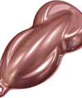 Top Shelf Silvered Rose Metallic Auto Paint Basecoat Gallon Ready To Spray With Slow Reducer sample in shiny rose gold finish.