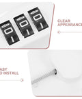 Family Safe Fridge Lock With Password Protection No Drill Install showing dials and adhesive mount in white plastic