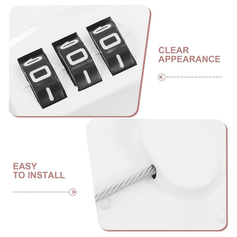 Family Safe Fridge Lock With Password Protection No Drill Install showing dials and adhesive mount in white plastic