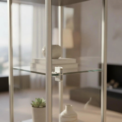 Sturdy Aluminum Alloy Glass Shelf Clip Support Built To Last For Secure Mounting In Metal Frames And Silver Hardware Fitting