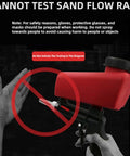Wreck Old Rust And Peeling Paint Fast With This Heavy Duty Gravity Sandblaster Gun Kit Using A Ninety Psi Pneumatic Trigger To Prep Metal And Wood Smooth Without Breaking A Sweat In Red with safety instructions on use.
