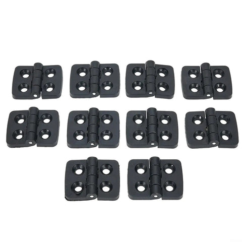 10 pack of small black plastic butt hinges with door bearing, 30x40mm, for cabinets or mini doors, pre drilled countersunk holes