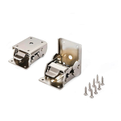 Folding Table Locking Hinges With 0 To 90 Degree Adjustable Range For Stable Folding Surfaces on Tables, Workbenches And Wall Mounts, 63mm By 60mm