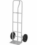 Heavy Duty Steel Hand Truck With 600 Pound Capacity And 10 Inch Flat Free Tires, P Style Handle, 14 Inch Wide Toe Plate, Red Metallic Finish