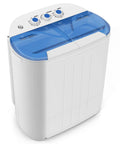 Compact Portable Washing Machine Mini Washer And Spin Dryer Combo 14 Lbs Twin Tub With Drain Hose 9 Lbs Wash 5 Lb Spin top view with controls