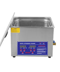 Heavy Duty Ultrasonic Cleaner With Digital Timer And Spacious Tank For Jewelry And Garden Gear Deep Knocks Out Daily Grime And Grease No Sweat Cleanup Always Runs Totally Slick with open lid and control panel.