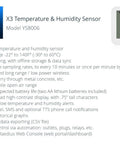 Smart Temp And Humidity Sensor With Real Time Data Refresh Works With Alexa IFTTT And Home Assistant X3 Series App Data Streaming And Local Storage Hub Required display specifications chart and digital reading.
