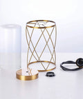 Components of Modern Brushed Brass Mini Pendant Light With Clear Glass Shade including brass frame and glass diffuser