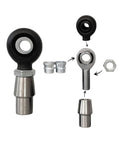 Built Tough Heavy Duty Chromoly Heim Joint Kit 3/4-16 showing rod ends, zinc plated spacers, and rubber boots for link rod suspensions.