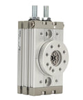 MSQB-10A pneumatic rotary actuator with aluminum body, front circular mounting face, and dual top studs