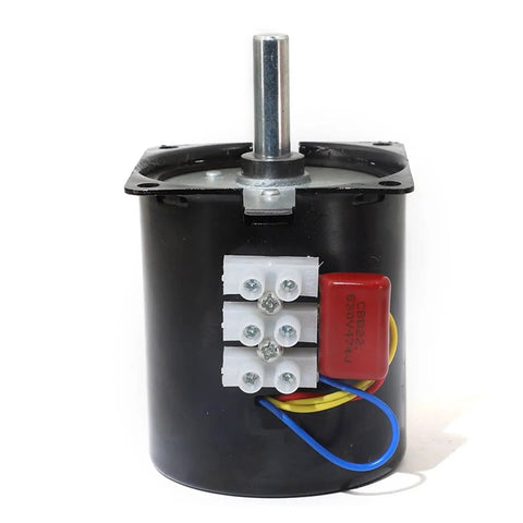Low Noise High Torque 28W 68KTYZ Permanent Magnet Synchronous Motor With 8mm Center Shaft No Hole Forward Reverse Control 220V AC Electric Motor 50 RPM Easy Install For Home Appliances, front view