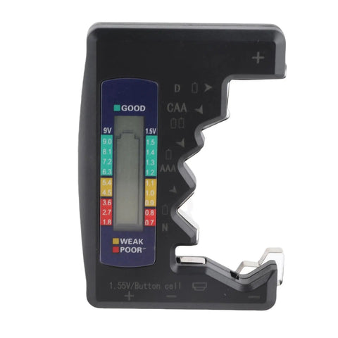 Color LCD Battery Checker With Three Color Readouts For AA AAA C D 9V And 1.5V Cells Handy Home Battery Tester And Capacity Meter For Rechargeables Or Alkaline Batteries handheld black plastic