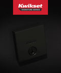 Downtown Matte Black Deadbolt Lock with Square Exterior Keyed Front Entry, Pick-Resistant SmartKey Rekey Security