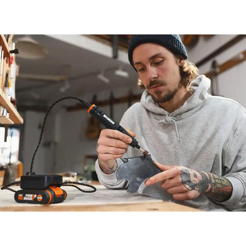 Top Tier Cordless Pen Engraver And Digital Soldering Iron Kit With Sweet 20V Battery And Solid 46 Piece Wood Burner Plus Rotary Etching Accessories For Slick DIY Crafts And Home Fixes in use on craft project.