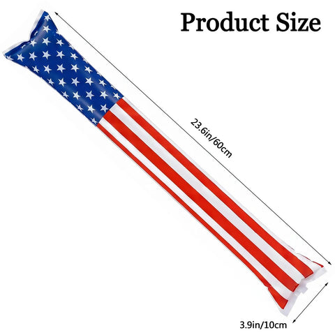 120 Pcs Inflatable Thunder Sticks for Parties and Games Red White and Blue USA Flag Boom Sticks, size 23.6x3.9 inches