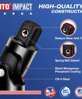 One Quarter Inch Drive Universal Joint Swivel Socket Adapter Set For Any Angle Flexible Impact Grade CRV Steel Built